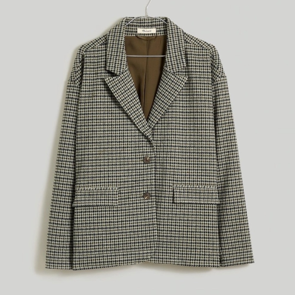 Madewell Oversized Houndstooth Knit Blazer, size Medium